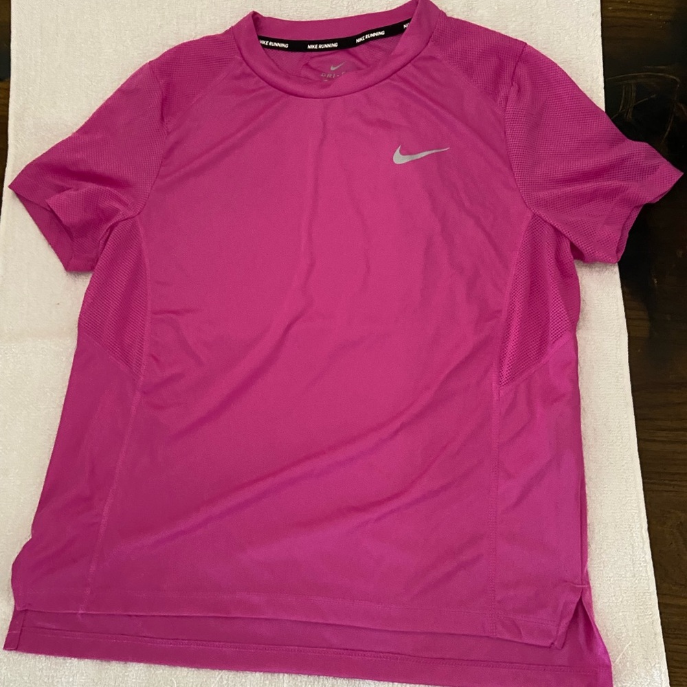 Nike Magenta Dri-FIT Tee with Silver Logo